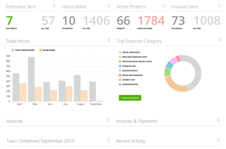 KPIs y datos detallados de la compañía en una pantalla